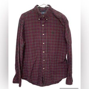 Polo Ralph Lauren Vintage Red Check Shirt Long Sleeve Cotton Mens Size Large